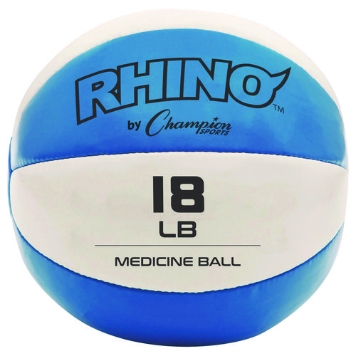 Rhino Leather Medicine Ball, 18 lb, Teal/White