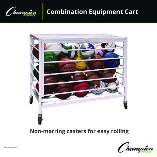 Economy Locking Ball Carrier, Metal, 264 lb Capacity, 23" x 45" x 32", White