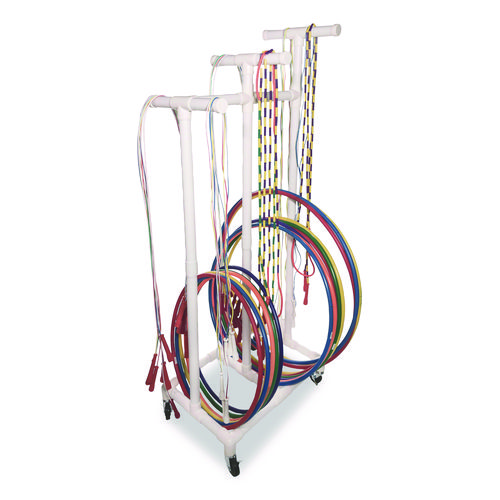 Jump Rope and Hoop Cart, Plastic, 19 x 28 x 69, White