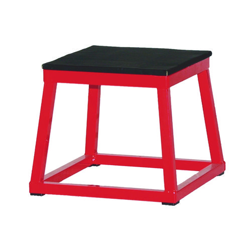Plyo Box, 15" x 15", Plywood/Rubber/Steel, Red/Black