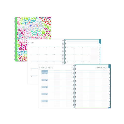 Blue Sky® Ditsy Create-Your-Own Cover Weekly/Monthly Teacher Lesson Planner, Two-Page Spread (Nine Classes), 11 X 8.5, 2023 To 2024