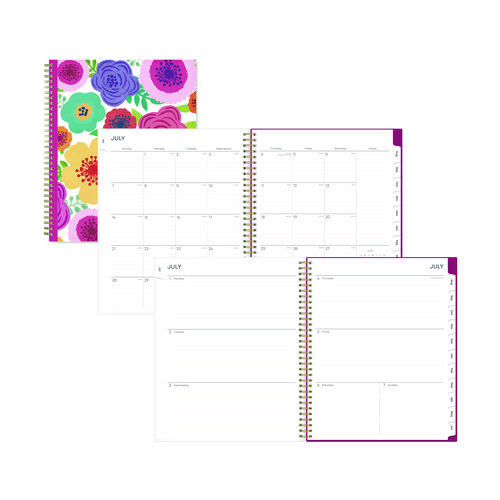 Mahalo Academic Year Create-Your-Own Cover Weekly/Monthly Planner, Floral Artwork, 11 x 8.5, 12-Month (July-June): 2024-2025