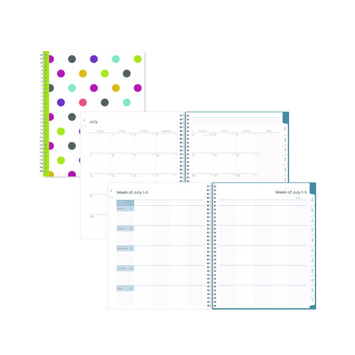 Blue Sky® Teacher Dots Academic Year Create-Your-Own Cover Weekly/Monthly Planner, 11 X 8.5, 12-Month (July To June): 2023 To 2024
