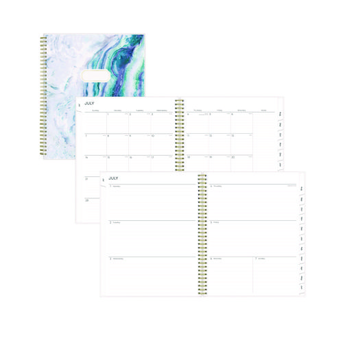 Gemma Academic Year Weekly/Monthly Planner, Geode Artwork, 11 x 8.5, Blue/Purple Cover, 12-Month (July to June): 2024 to 2025