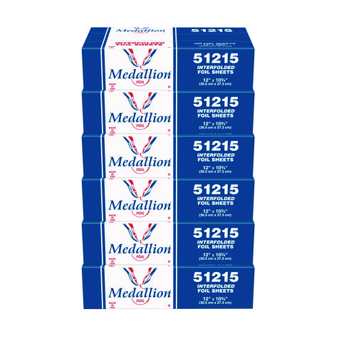 Image of Medallion Interfolded Foil Sheets, 12 x 10.75, 500/Box, 6 Boxes/Carton