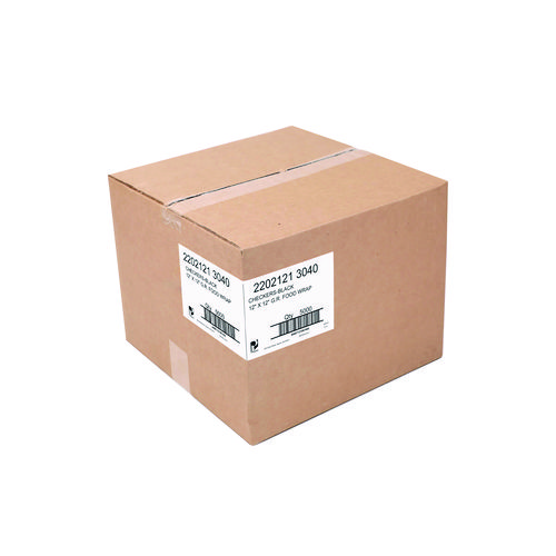 Grease-Resistant Food Wrap, 12" x 12", Black Check, 5,000/Carton