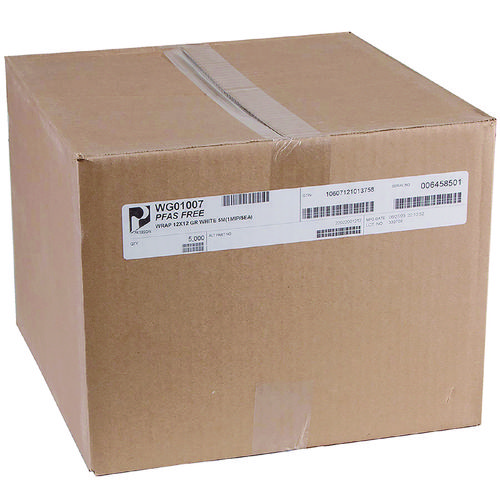 Grease-Resistant Food Wrap, 12" x, 12", White, 5,000/Carton