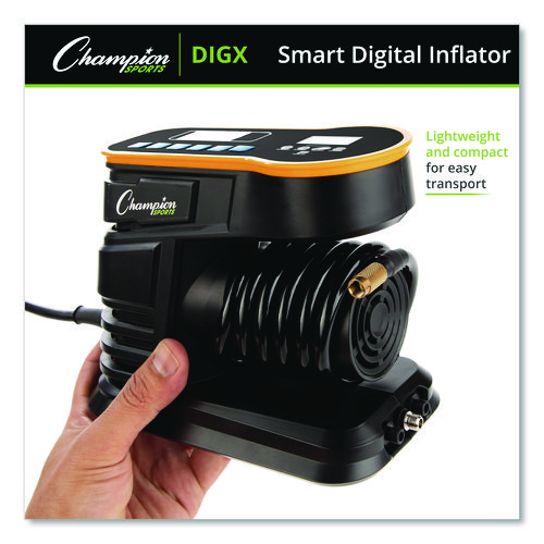 Champion Sports Digital Electronic Inflator, 0.78 cu ft/min, 30 psi, 70" Cord