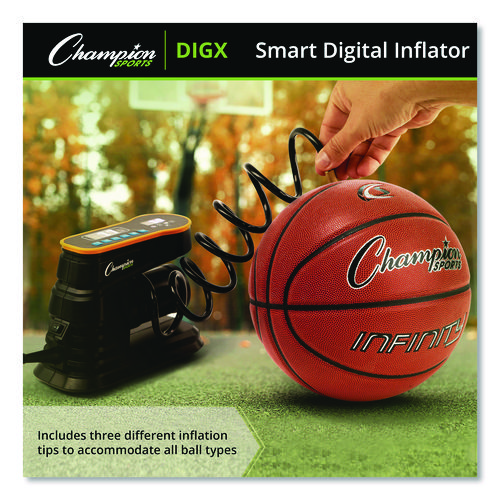 Champion Sports Digital Electronic Inflator, 0.78 cu ft/min, 30 psi, 70" Cord