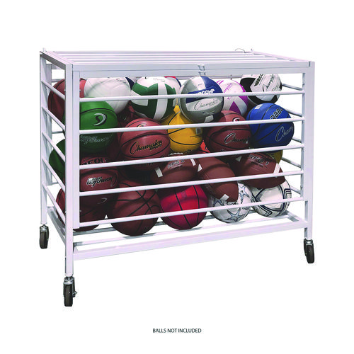 Economy Locking Ball Carrier, Metal, 264 lb Capacity, 23" x 45" x 32", White