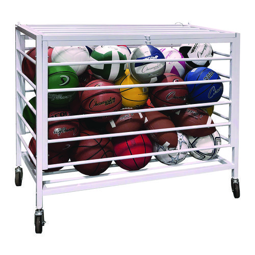 Economy Locking Ball Carrier, Metal, 264 lb Capacity, 23" x 45" x 32", White