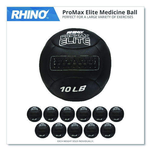 Rhino Promax Elite Medicine Ball, 14 lb, Black