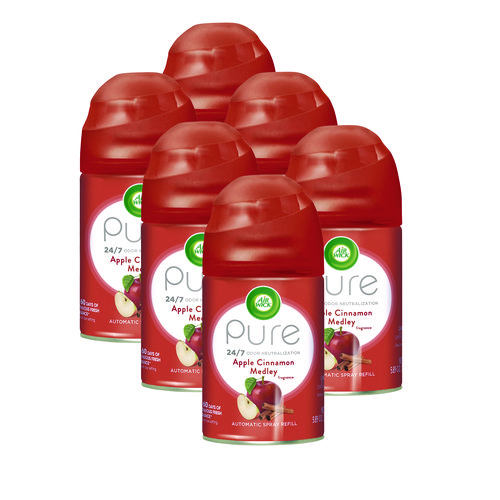 Image of Air Wick® Freshmatic Ultra Spray Refill, Apple Cinnamon Medley, 5.89 Oz Aerosol Spray, 6/Carton