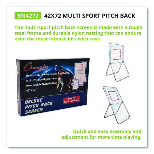 Multi-Sport Pitch Back Screen, 72" x 42", 1.25" dia frame