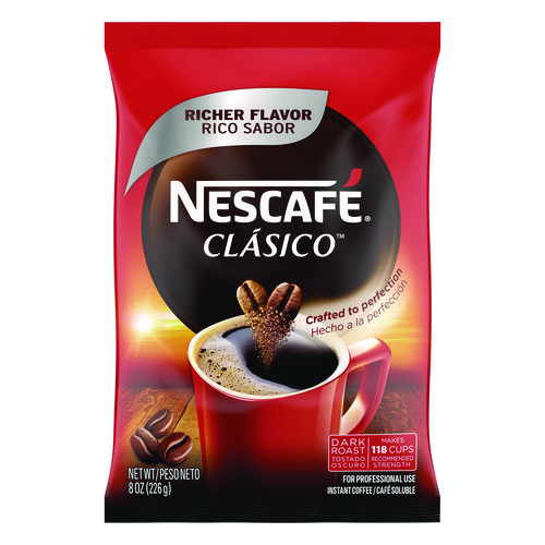 Nescafé® Clasico Dark Roast Instant Coffee, 8 oz Pouch