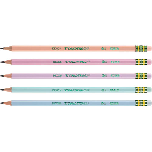 Pre-Sharpened Pencil, 2.2 mm, HB (#2), Black Lead, Pastel Assorted Barrel Colors, 150/Pack