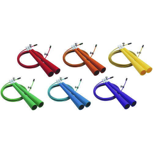 Double Bearing Speed Jump Rope Set, 9 ft, Assorted Colors, 6/Set