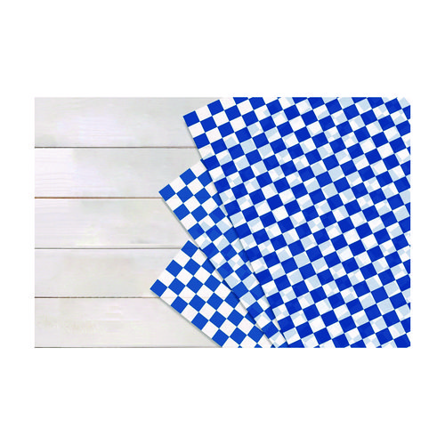 Grease-Resistant Food Wrap, 12" x 12", Blue Check, 5,000/Carton