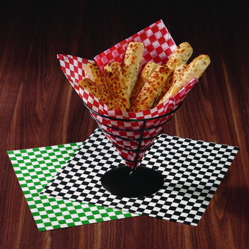 Grease-Resistant Food Wrap, 12" x 12", Red Check, 5,000/Carton