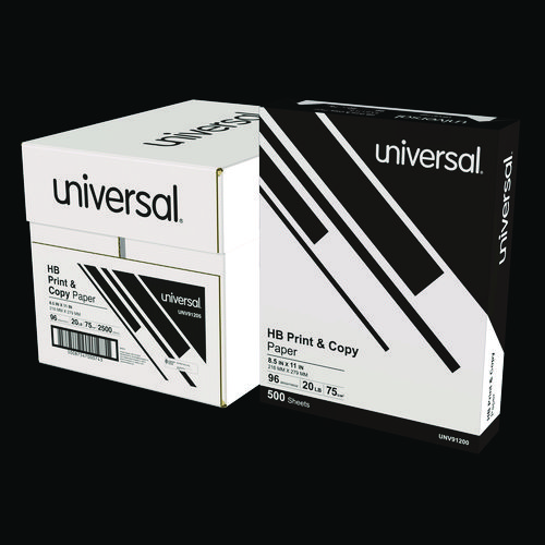 Universal® Multipurpose Paper, 96 Bright, 20 Lb Bond Weight, 8.5 X 11, Bright White, 500 Sheets/Ream, 5 Reams/Carton