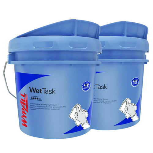 Image of WetTask™ Customizable Wet Wiping System, 3.5 gal, Blue, 2/Carton