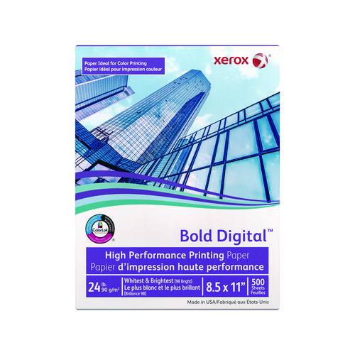 Bold Digital Printing Paper, 98 Bright, 24 lb Bond Weight, 8.5 x 11, White, 500/Ream