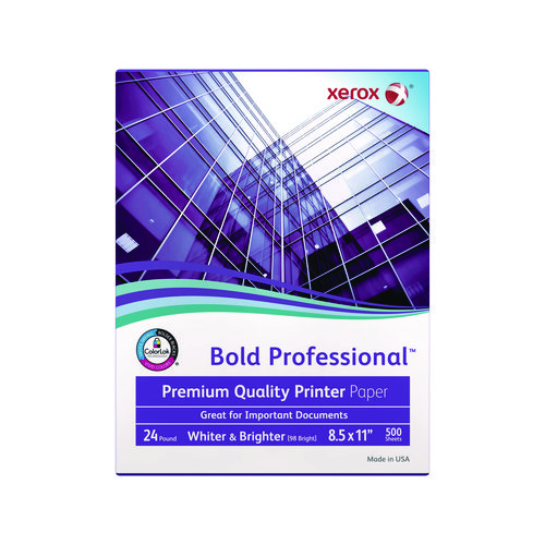 Xerox™ Bold Professional Quality Paper, 98 Bright, 24 Lb Bond Weight, 8.5 X 11, White, 500/Ream