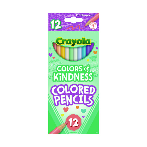 Colors of Kindness Colored Pencils, Assorted Lead and Barrel Colors, 12/Box