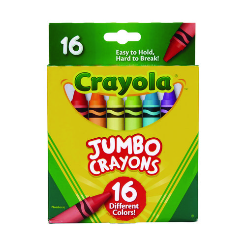 Image of Jumbo Crayons, Assorted, 16/Box