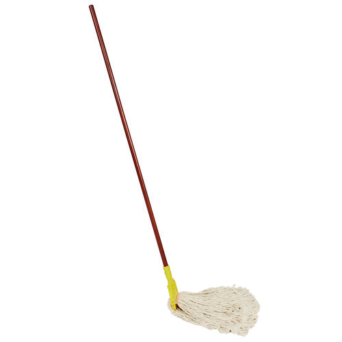 Economy Cut-End Rayon Mop Head, 24oz, 1" Band, White, 12/Carton