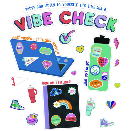 Decorative Bulletin Board Set, We Stick Together Vibe Check, 51 Pieces