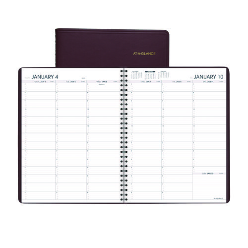Image of At-A-Glance® Weekly Appointment Book, 11 X 8.25, Winestone Cover, 13-Month (Jan To Jan): 2024 To 2025
