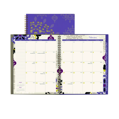 Cambridge® Vienna Weekly/Monthly Appointment Book, Vienna Geometric Artwork, 11 X 8.5, Purple/Tan Cover, 12-Month (Jan To Dec): 2024