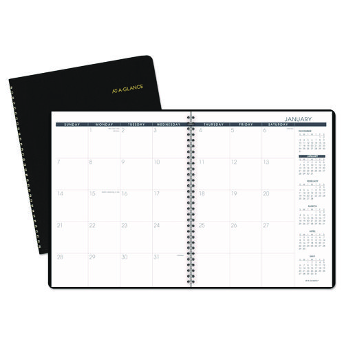 Monthly Planner, 11 x 9, Black Cover, 15-Month (Jan to Mar): 2024 to 2025