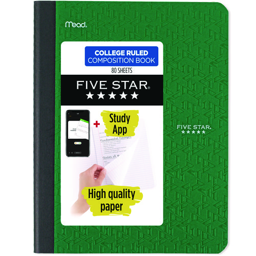 Composition Book, Medium/College Rule, Randomly Assorted Cover Color, (80) 9.75 x 7.5 Sheets