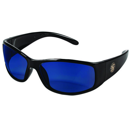 Smith & Wesson® Elite Safety Glasses 3016314, Black Frame, Blue Mirror Polycarbonate Lens, 12/Carton
