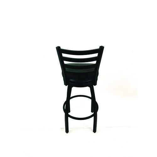 Boggs Series Barstool, Supports Up to 300 lb, 30.5" Seat Height, Black Seat, Black Back, Black Base