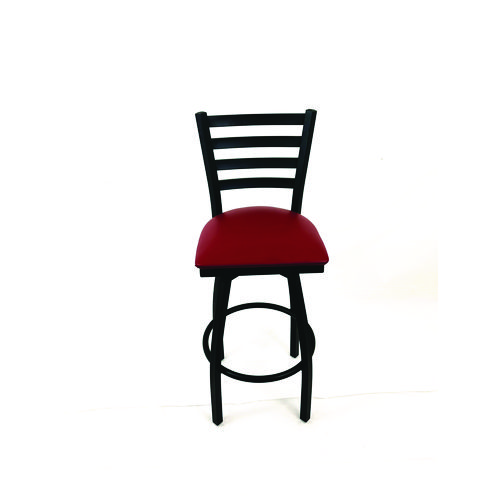 Boggs Series Barstool, Supports Up to 300 lb, 30.5" Seat Height, Burgundy Seat, Black Back, Black Base