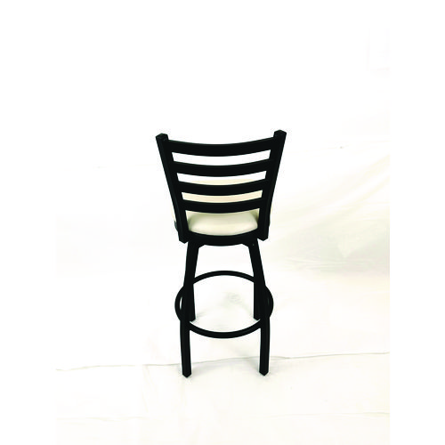 Boggs Series Barstool, Supports Up to 300 lb, 30.5" Seat Height, Cream Seat, Black Back, Black Base