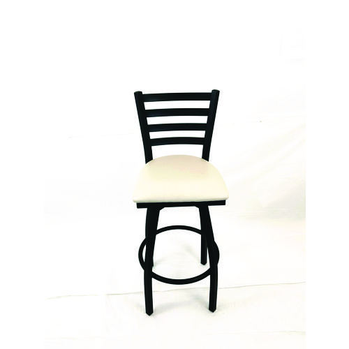 Boggs Series Barstool, Supports Up to 300 lb, 30.5" Seat Height, Cream Seat, Black Back, Black Base