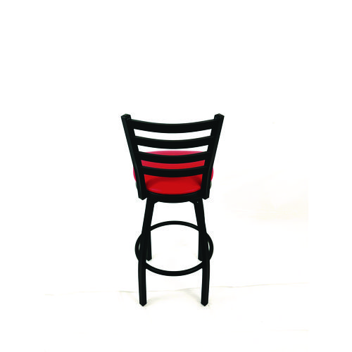 Boggs Series Barstool, Supports Up to 300 lb, 30.5" Seat Height, Red Seat, Black Back, Black Base