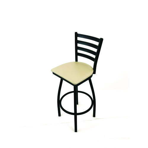 Boggs Series Barstool, Supports Up to 300 lb, 30.5" Seat Height, Taupe Seat, Black Back, Black Base