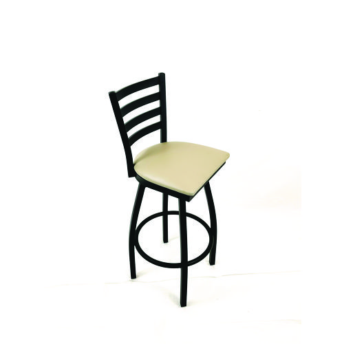 Boggs Series Barstool, Supports Up to 300 lb, 30.5" Seat Height, Taupe Seat, Black Back, Black Base