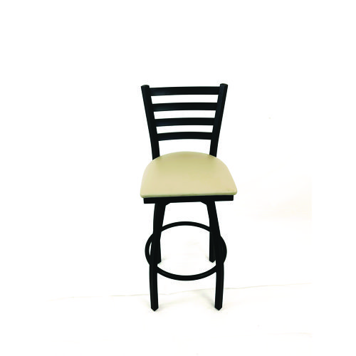 Boggs Series Barstool, Supports Up to 300 lb, 30.5" Seat Height, Taupe Seat, Black Back, Black Base