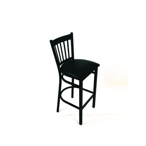 Cobra Series Barstool, Supports Up to 300 lb, 28.5" Seat Height, Black Seat, Black Back, Black Base