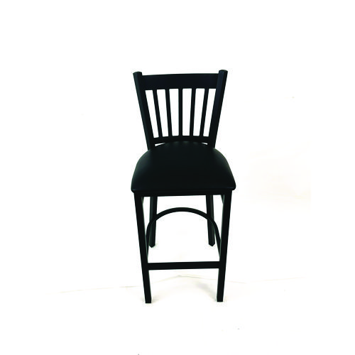 Cobra Series Barstool, Supports Up to 300 lb, 28.5" Seat Height, Black Seat, Black Back, Black Base