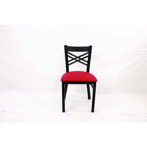 X Series Chair, Supports Up to 300 lb, 18" Seat Height, Red Seat, Black Back, Black Base