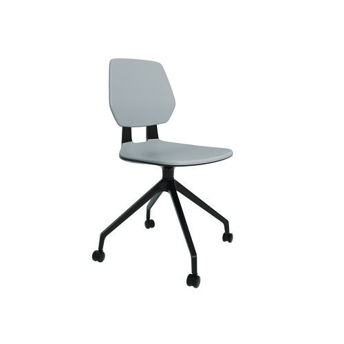 Commute Guest Chair, Supports Up to 275 lbs, 19" Seat Height, Gray Seat, Gray Back, Black Base, Ships in 1-3 Business Days