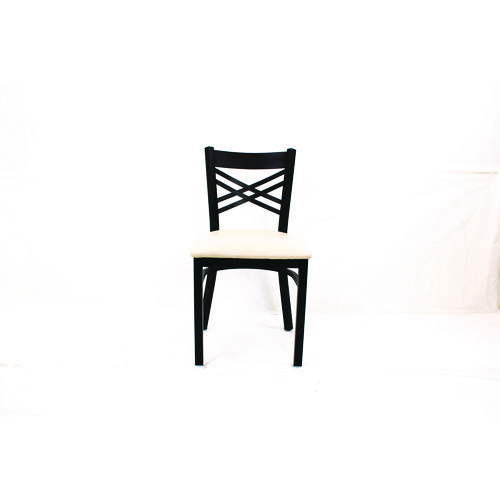 X Series Chair, Supports Up to 300 lb, 18" Seat Height, Cream Seat, Black Back, Black Base