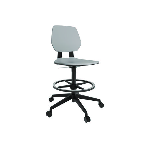 Commute Extended Height Task Chair, Supports Up to 275 lbs, 18.25" to 22.25" Seat Height, Gray/Black, Ships in 1-3 Bus Days